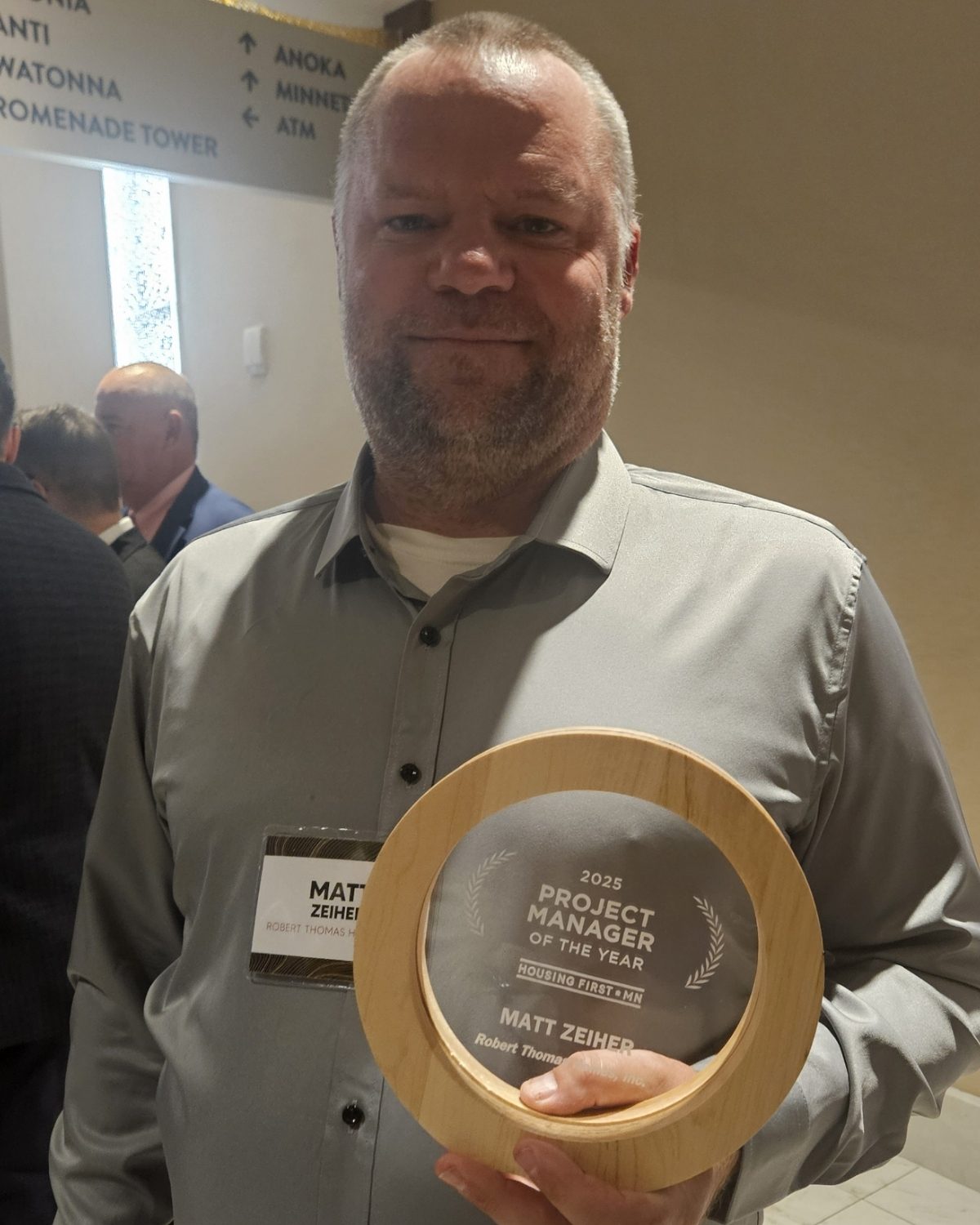 Matt Zeiher with Project Manager of the Year award 2025